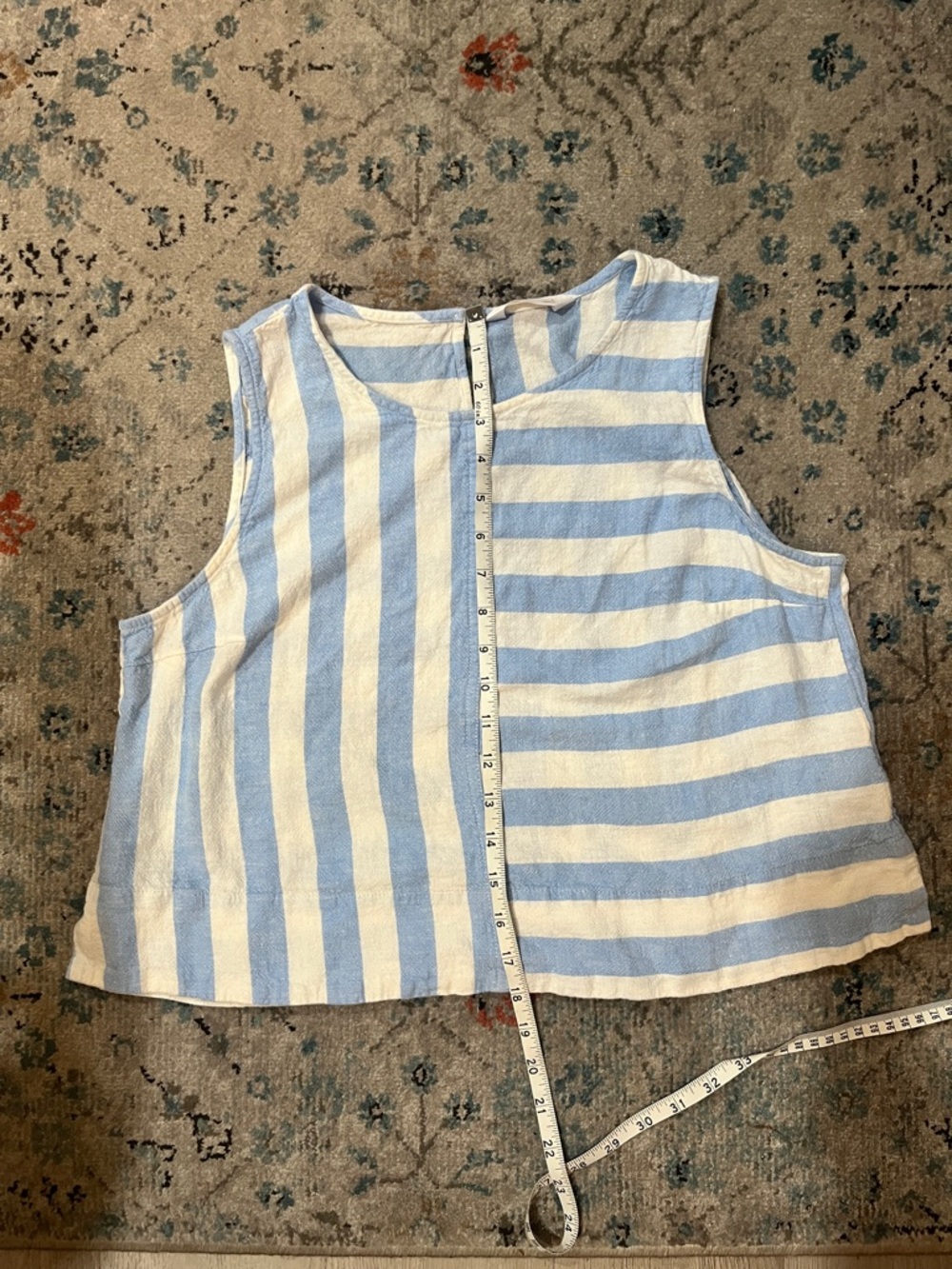 LC Lauren Conrad Blue & White Striped Sleeveless Tank - Picture 6 of 6